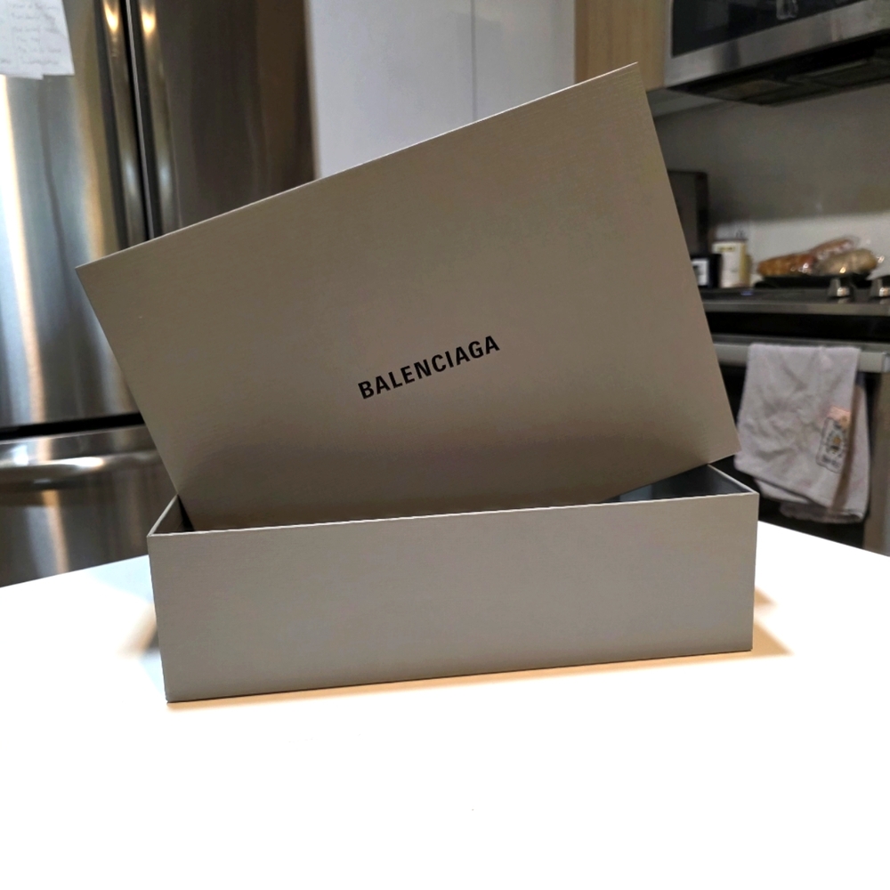 Balenciaga Gray Box and ribbon